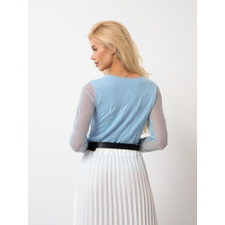 Transparentna bluzka z długim rękawem | Tania hurtownia odzieży damskiej