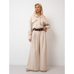 Szerokie spodnie typu palazzo z paskiem