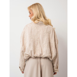 Kurtka oversize kwiatowym haftem i kieszeniami