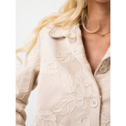 Kurtka z haftowanym motywem kwiatowym