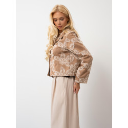 Kurtka z haftowanym motywem kwiatowym