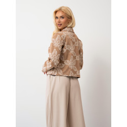 Kurtka z haftowanym motywem kwiatowym