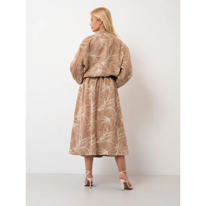 Spódnica midi z haftowanym motywem kwiatowym