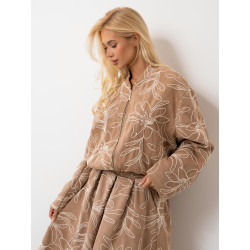 Kurtka bomberka z tłoczonym motywem kwiatowym