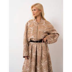 Kurtka bomberka z tłoczonym motywem kwiatowym