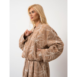 Kurtka bomberka z tłoczonym motywem kwiatowym