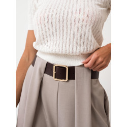 Ażurowa bluzka polo z krótkim rękawem