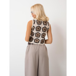 Bluzka szydełkowa crop top z geometrycznym wzorem