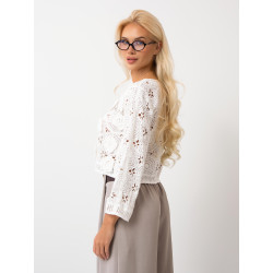 Ażurowa bluzka boho z haftowanymi kwiatami