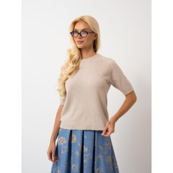 Dzianinowy sweter basic z krótkim rękawem