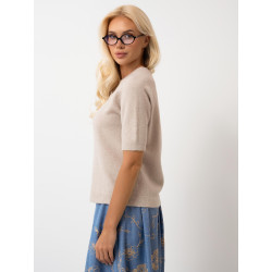 Dzianinowy sweter basic z krótkim rękawem