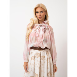 Szyfonowa bluzka z wiązaniem przy szyi