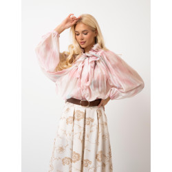 Szyfonowa bluzka z wiązaniem przy szyi