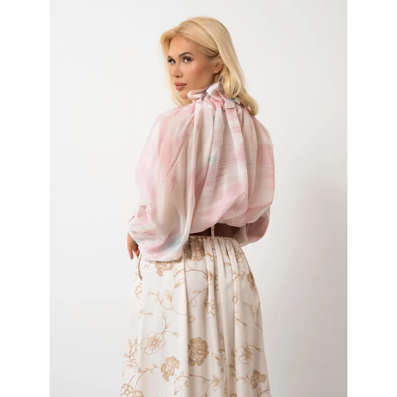 Szyfonowa bluzka z wiązaniem przy szyi