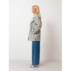 Oversize'owy płaszcz we wzór paisley