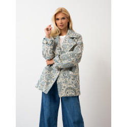 Oversize'owy płaszcz we wzór paisley