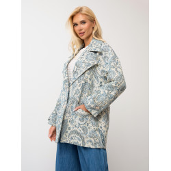 Oversize'owy płaszcz we wzór paisley