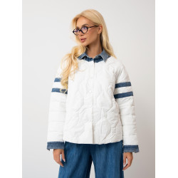 Pikowana kurtka z jeansowymi wstawkami