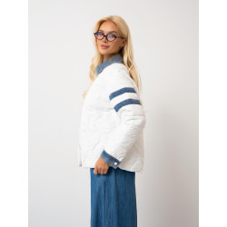 Pikowana kurtka z jeansowymi wstawkami