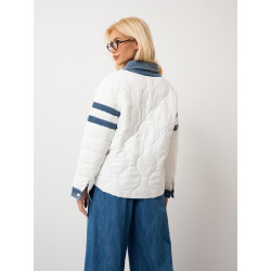 Pikowana kurtka z jeansowymi wstawkami