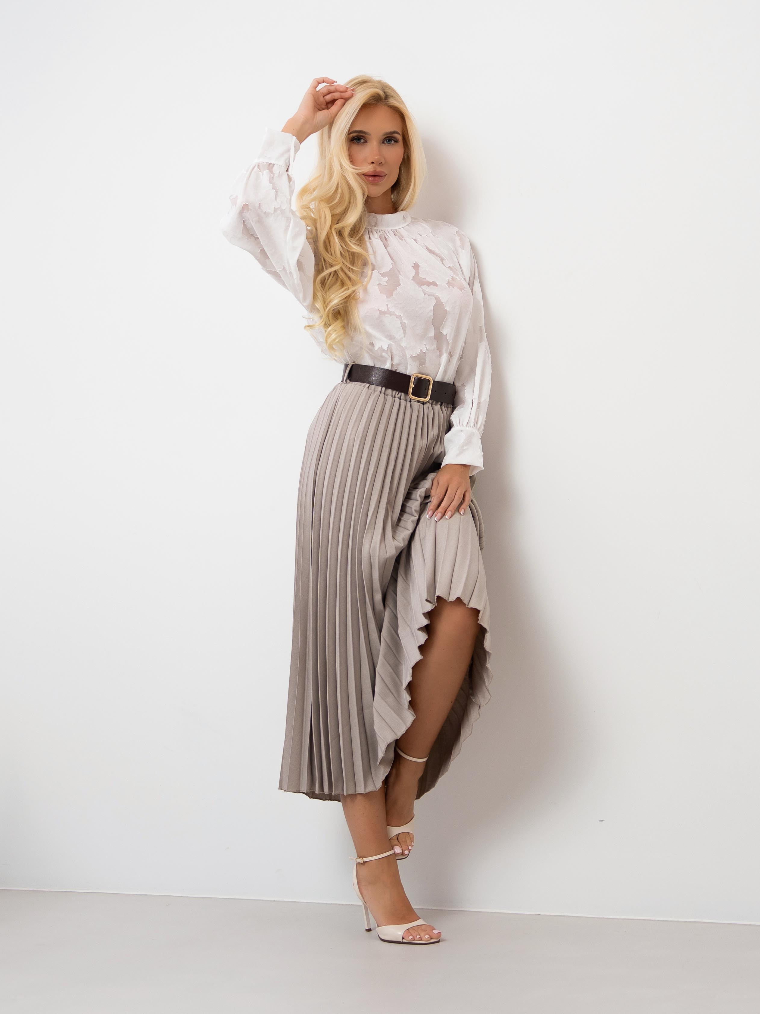 PLISOWANA SPÓDNICA MIDI Z PASKIEM