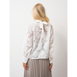 Bluzka z półtransparentnej tkaniny z subtelnym wzorem