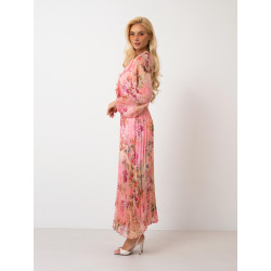 Zwiewna sukienka maxi w kwiaty z plisowanym dołem