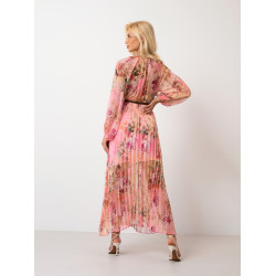 Zwiewna sukienka maxi w kwiaty z plisowanym dołem