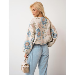 Kurtka bomberka w kwiatowy wzór z zamkiem