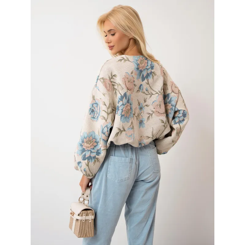 Kurtka bomberka w kwiatowy wzór z zamkiem