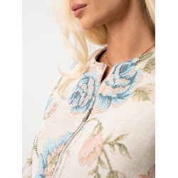 Kurtka bomberka w kwiatowy wzór z zamkiem