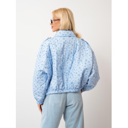 Pikowana kurtka w drobny kwiatowy wzór