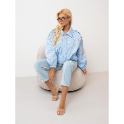 Pikowana kurtka w drobny kwiatowy wzór