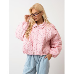 Pikowana kurtka w drobny kwiatowy wzór