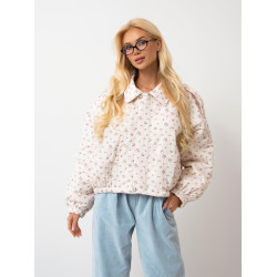 Pikowana kurtka w drobny kwiatowy wzór