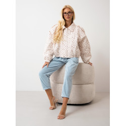 Pikowana kurtka w drobny kwiatowy wzór
