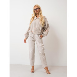 Casualowe spodnie z plecionym paskiem