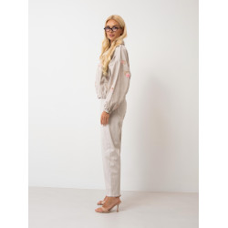 Casualowe spodnie z plecionym paskiem