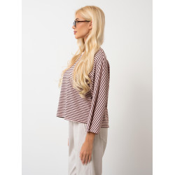 Oversize’owa bluzka w paski z szerokimi rękawami | Hurt odzieży włoskiej