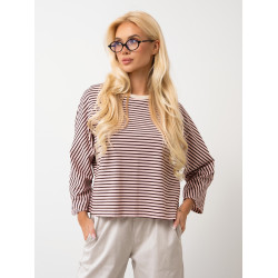 Oversize’owa bluzka w paski z szerokimi rękawami | Hurt odzieży włoskiej