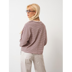 Oversize’owa bluzka w paski z szerokimi rękawami | Hurt odzieży włoskiej