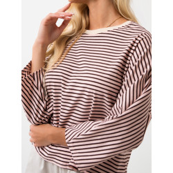 Oversize’owa bluzka w paski z szerokimi rękawami | Hurt odzieży włoskiej