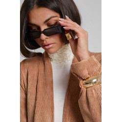 SZTRUKSOWA MARYNARKA Z SZALOWYM KOŁNIERZEM