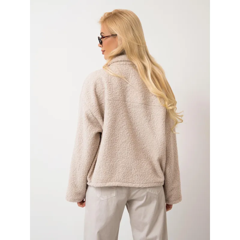 Kurtka teddy z dekoracyjnymi guzikami