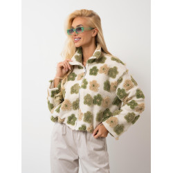 Stylowa kurtka teddy w kwiaty