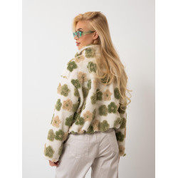 Stylowa kurtka teddy w kwiaty