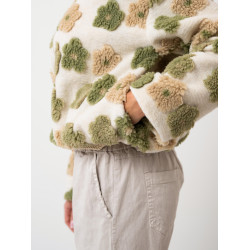 Stylowa kurtka teddy w kwiaty