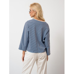 Oversize’owa bluzka w paski z szerokimi rękawami | Hurt odzieży włoskiej