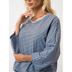 Oversize’owa bluzka w paski z szerokimi rękawami | Hurt odzieży włoskiej