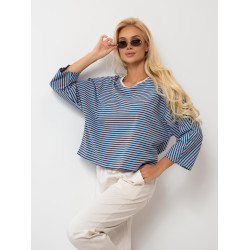 Oversize’owa bluzka w paski z szerokimi rękawami | Hurt odzieży włoskiej